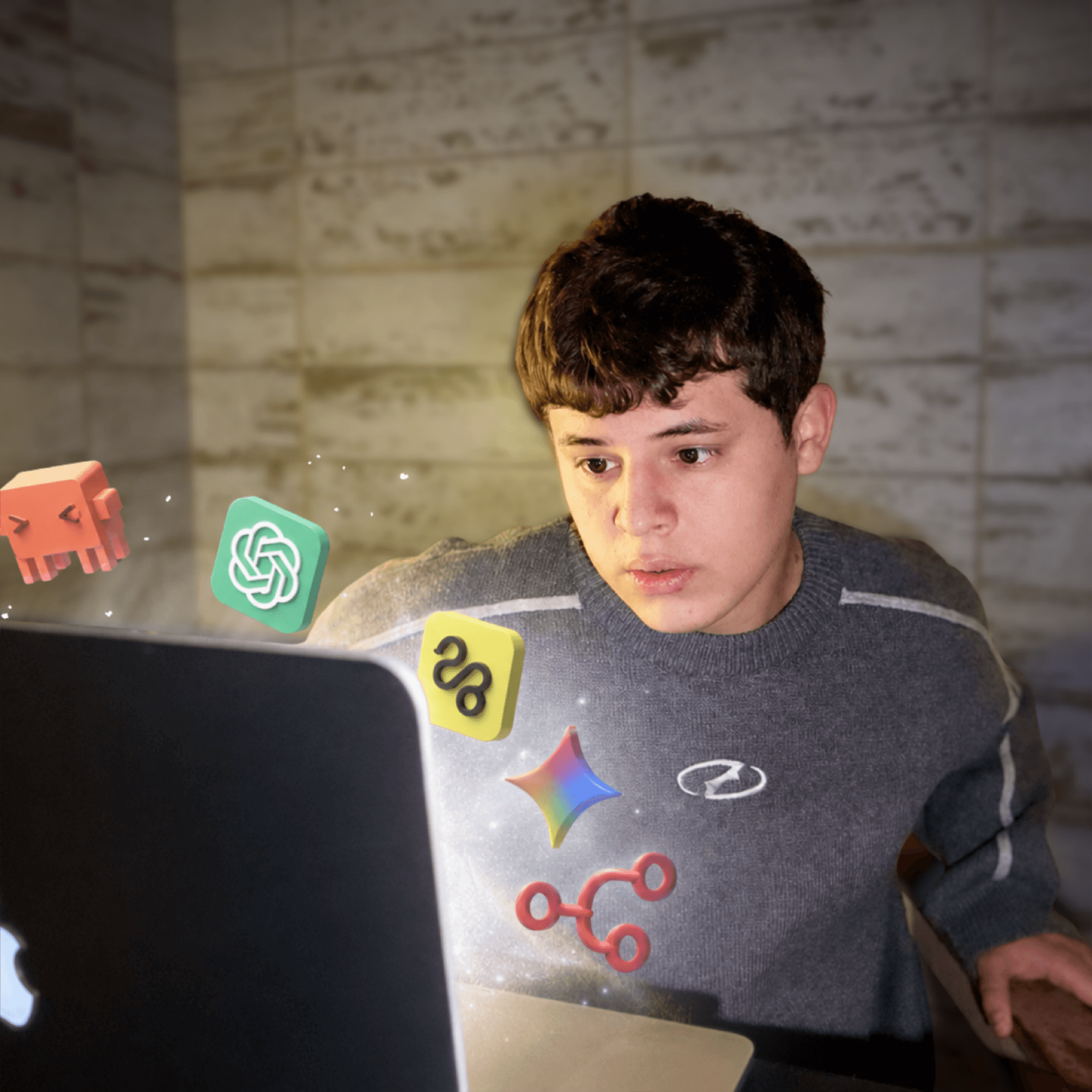 Nehemías trabajando con IA